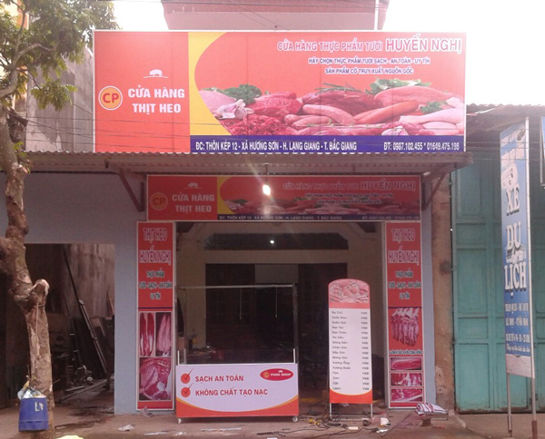 Làm biển quảng cáo cho cửa hàng thực phẩm CP tại Bắc Giang